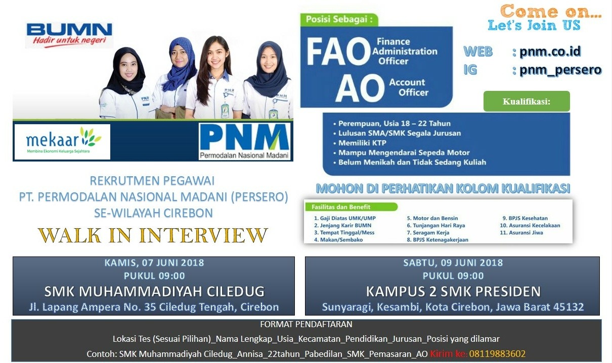 Rekrutmen Pegawai BUMN PT. Permodalan Nasional Madani (Persero) 2018