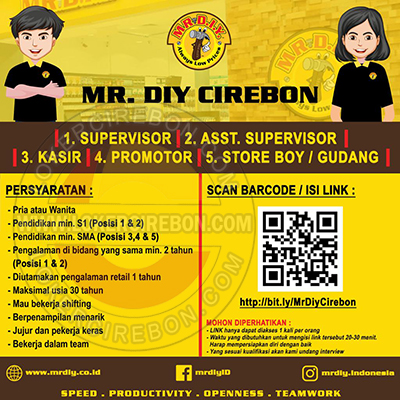 Lowongan Kerja MR DIY Cirebon