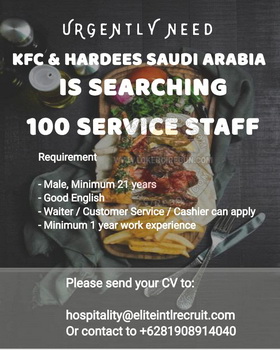 Lowongan kerja KFC dan  Arby's di Saudi Arabia