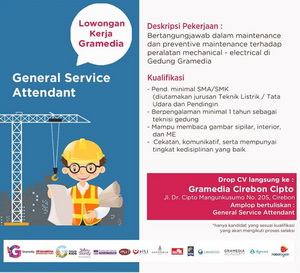 General Service Attendant Gramedia Cirebon