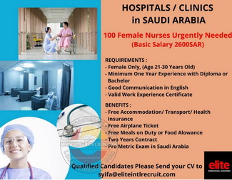 Lowongan kerja di Hospitals Clinic Saudi Arabia